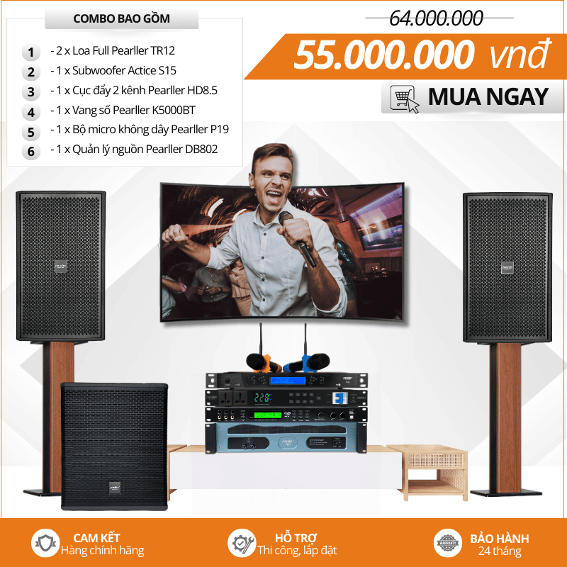 dan karaoke phong khach gia dinh pearller