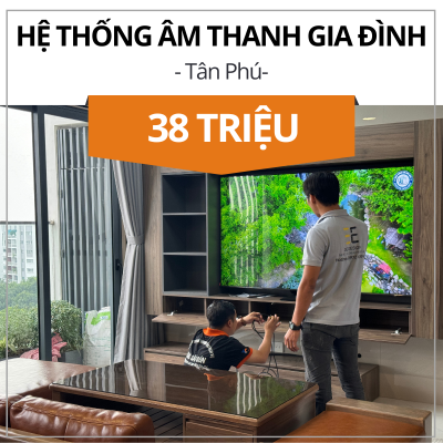 Bộ loa âm trần nghe nhạc xem Film phòng khách tại Tân Phú