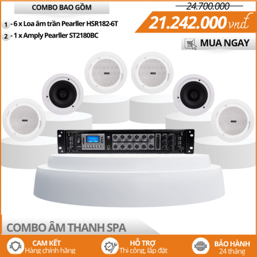 Combo 6 Loa Âm Trần HSR182-6T Chuyên Phát Nhạc Spa