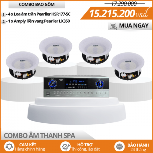Dàn Loa Âm Trần Pearller Cho Spa - Bộ 4 loa âm trần Pearller HSR177-5C