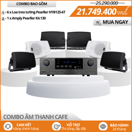 Bộ Loa Pearller HYB125-6T Nghe Nhạc Cho Quán Cafe