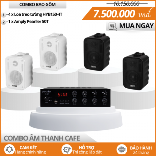 Bộ Dàn 4 Loa Treo Tường HYB150-4T Cho Quán Cafe