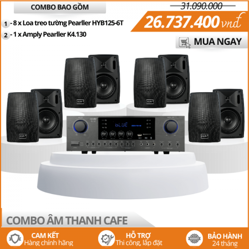 Bộ Loa Phát Nhạc Nền Cho Quán Cafe Pearller HYB125-6T