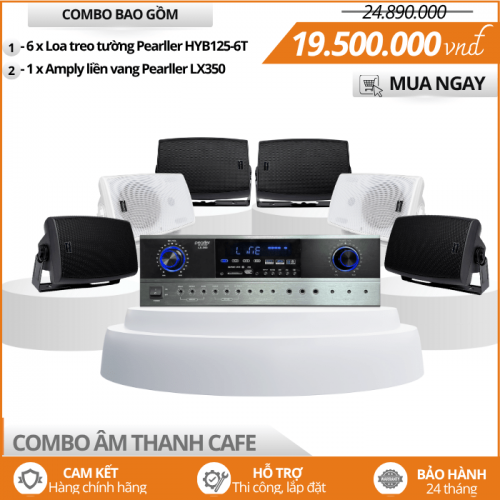 Dàn Âm Thanh Cho Quán Cafe - Bộ 6 Loa Treo Tường Pearller HYB125-6T