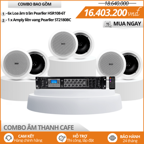 Dàn Loa Âm Trần HSR108-6T Nghe Nhạc Cho Quán Cafe