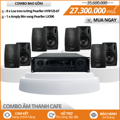 Loa Quán Cafe - Bộ 8 Loa Treo Tường Pearller HYB125-6T