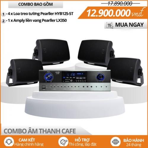 Lắp đặt loa cho quán cafe - Bộ 4 Loa Treo Tường Pearller HYB125-5T