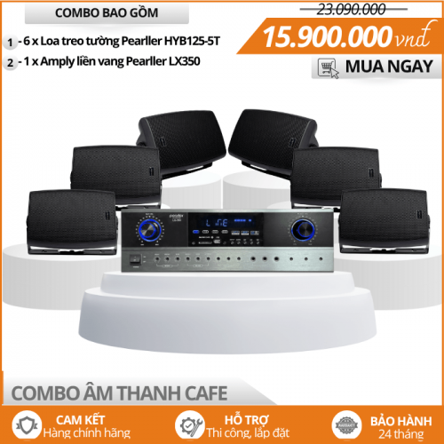 Lắp đặt Loa treo Tường cho Quán Cafe- Bộ 6 Loa Treo Tường Pearller HYB125-5T