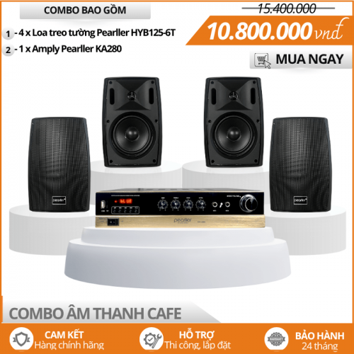 Loa Nghe Nhạc Quán Cafe - Bộ 4 Loa Treo Tường Pearller HYB125-6T