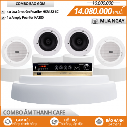 Hệ Thống Loa Nghe Nhạc Quán Cafe Pearller HSR182-6C
