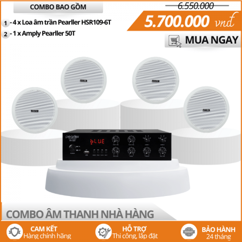 Dàn Loa Âm Trần Cho Nhà Hàng - Bộ 4 Loa Pearller HSR109-6T