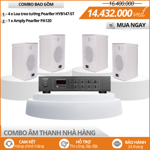 Bộ Loa Nghe Nhạc Cho Quán Ăn Pearller HYB147-5T 