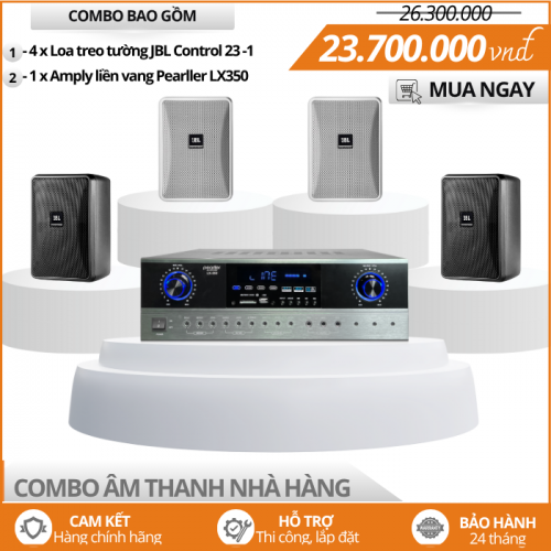 Dàn Loa Nghe Nhạc Nhà Hàng - Bộ 4 Loa Treo Tường JBL Control 23-1