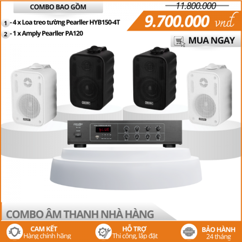 Hệ Thống Loa Nghe Nhạc Nhà Hàng Nhỏ Gọn HYB150-4T