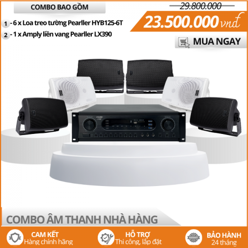 Hệ Thống Loa Pearller Cho Nhà Hàng - 6 Loa HSR125-6T