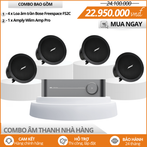 Dàn Loa Âm Trần Cho Nhà Hàng - Bộ 4 Loa Bose FreeSpace FS2C