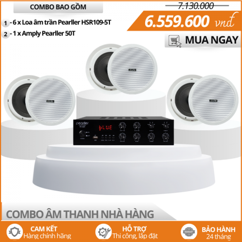 Dàn Loa Âm Trần Cho Nhà Hàng - Bộ 6 Loa Pearller HSR109-5T