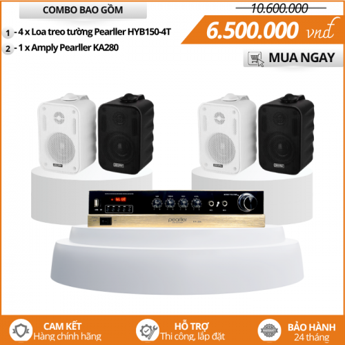 Hệ Thống Loa Treo Tường Nhà Hàng Cafe HYB150-4T