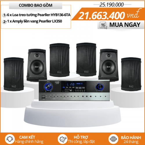 Bộ Loa Treo Tường Chống Nước HYB137-6TA