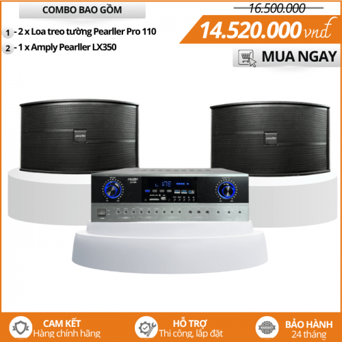 Bộ loa treo tường Pearller Pro 110 - Cặp loa Karaoke, hội trường
