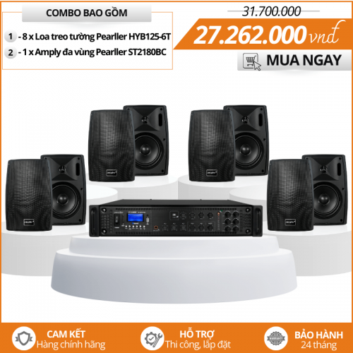 Bộ Loa Treo Tường Pearller HYB125-6T Nghe Nhạc Hay