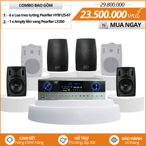 Combo 6 loa treo tường Pearller 40W - Pearller HYB125-6T