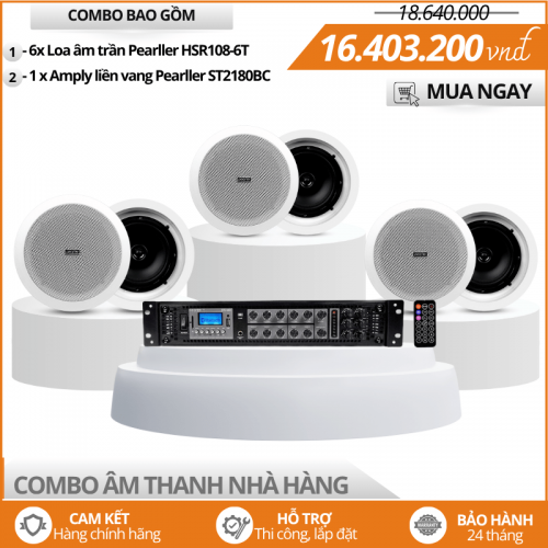 Bộ 6 Loa Âm Trần Cho Nhà Hàng HSR108-6T