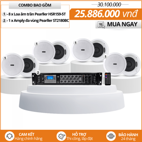Dàn loa âm trần nghe nhạc hay -Bộ Loa gắn trần 2Way Pearller