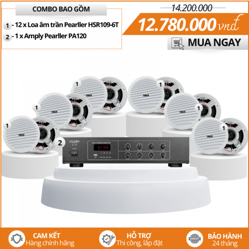 Gói loa âm trần nghe nhạc hay Pearller HSR109-6T