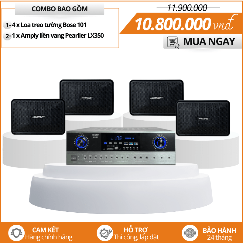 Combo 4 loa treo tường thương mại Bose 101