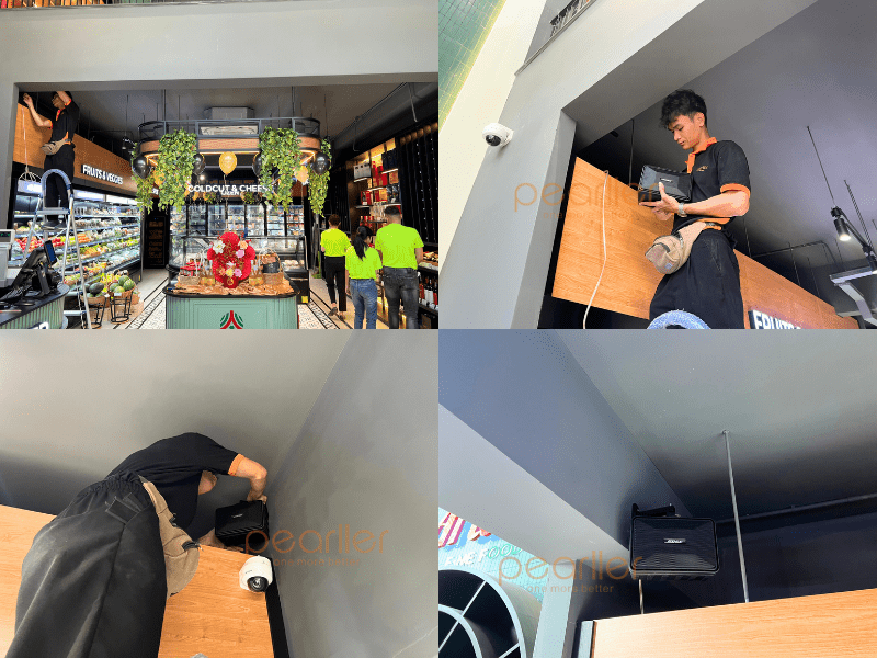 Bộ loa Bose 101 phát nhạc nền cho không gian shophouse
