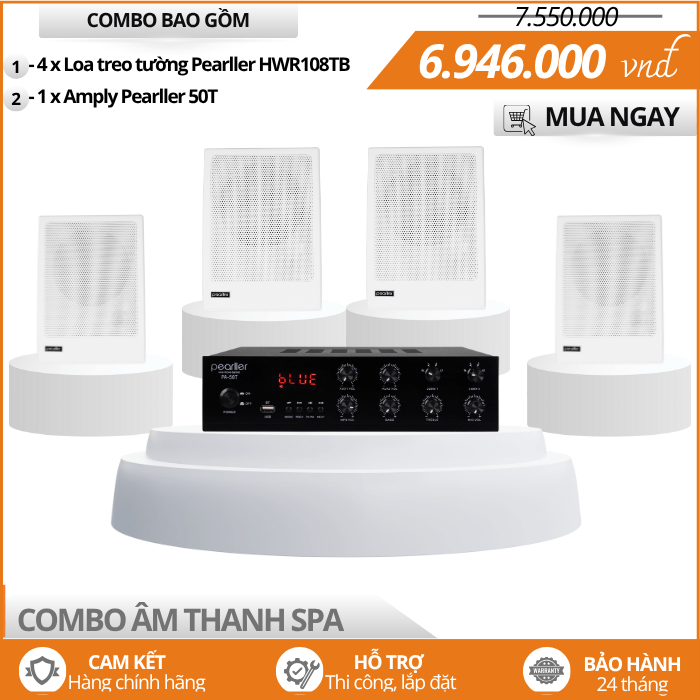 Dàn Loa Âm Trần Phát Nhạc Nền Hay Spa HWR108TB