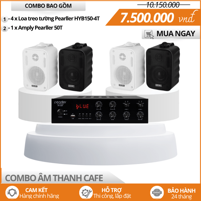 Bộ Dàn 4 Loa Treo Tường HYB150-4T Cho Quán Cafe