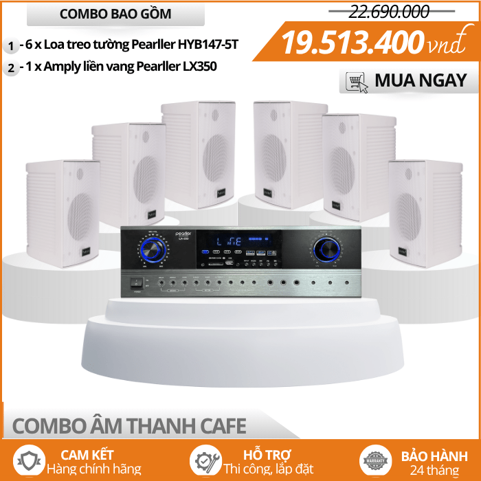 Bộ 6 Loa Cho Quán Cafe Nhỏ Gọn HYB147-5T
