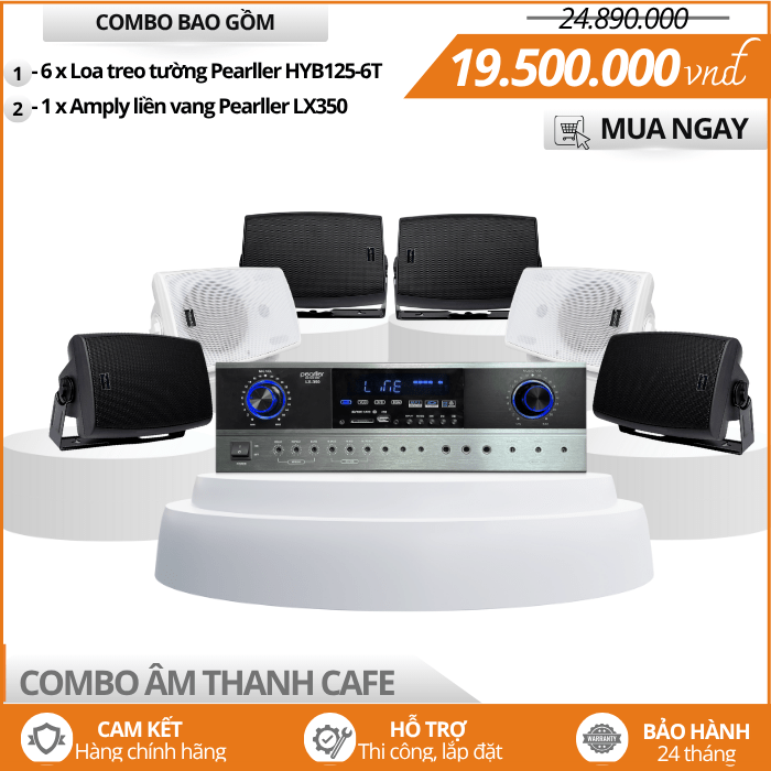 Dàn Âm Thanh Cho Quán Cafe Pearller HYB125-6T