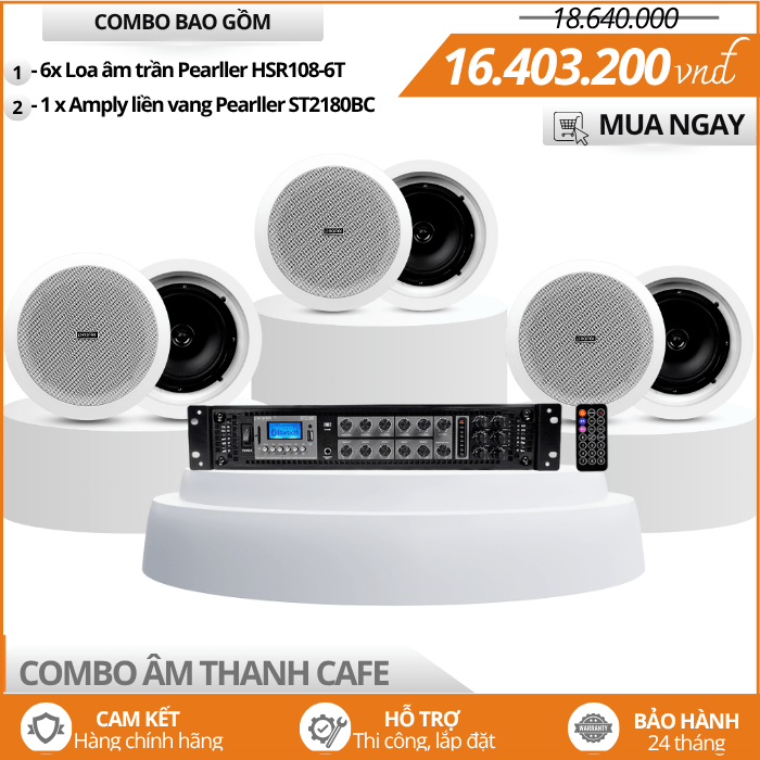Dàn Loa Âm Trần HSR108-6T Nghe Nhạc Cho Quán Cafe