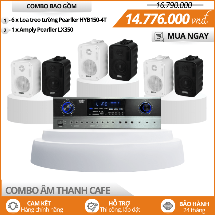 Dàn Loa Mini Cho Quán Cafe Pearrler HYB150-4T