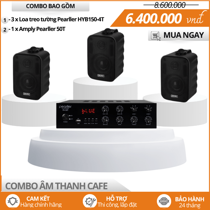 Trọn Bộ Loa Nghe Nhạc Nền Cafe Pearller HYB150-4T