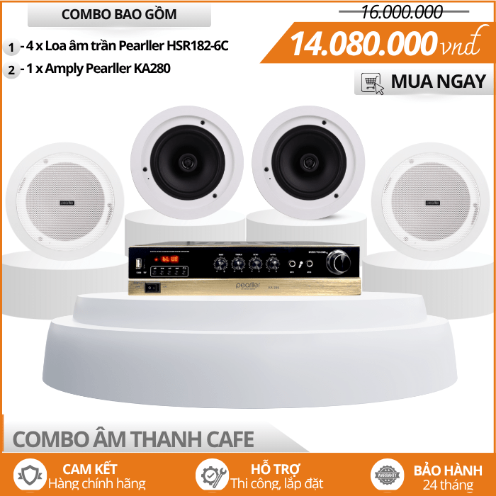 Hệ Thống Loa Nghe Nhạc Quán Cafe Pearller HSR182-6C