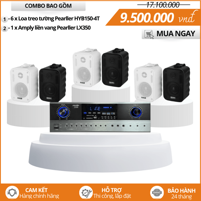 Bộ Loa Treo Tường Tiêu Chuẩn Pearller HYB150-4T