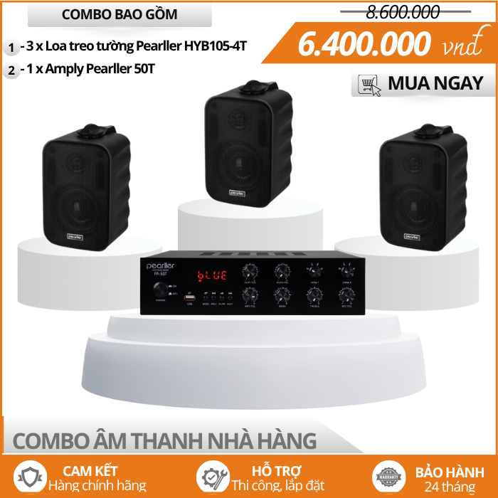 Dàn Loa Nghe Nhạc Nền Cho Nhà Hàng Pearller HYB150-4T