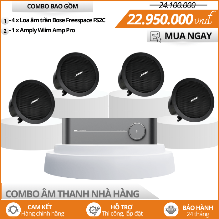 Dàn Loa Âm Trần Cho Nhà Hàng - Bộ 4 Loa Bose FreeSpace FS2C