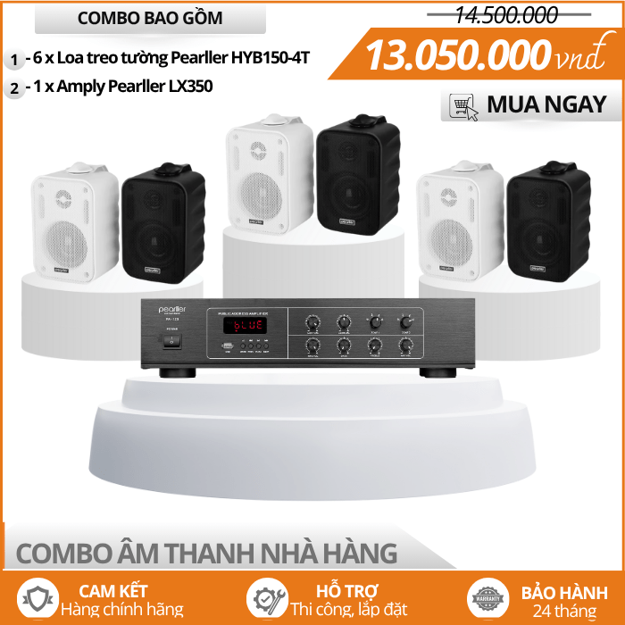 Loa Mini Treo Tường Cho Nhà Hàng Pearller HYB150-rT