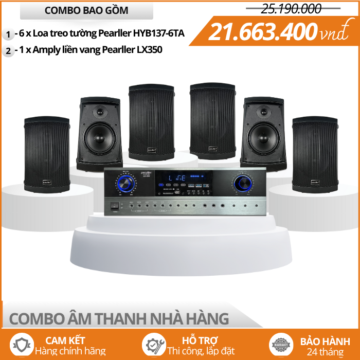 Bộ Loa Nghe Nhạc Sân Vườn Cho Nhà Hàng HYB137-6TA