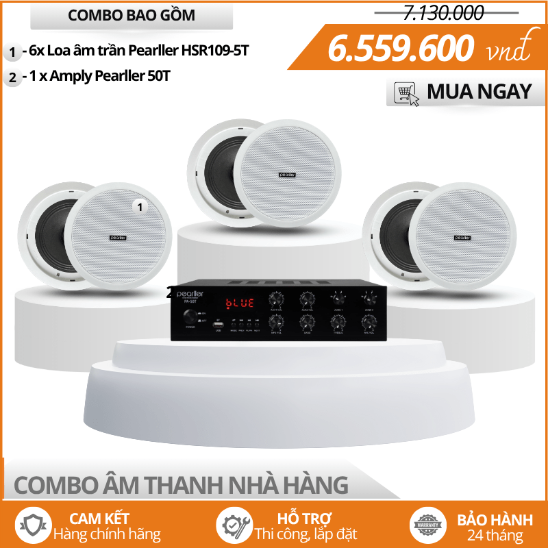 Bộ Loa Phát Nhạc Nền Nhà Hàng Pearller HSR109-5T