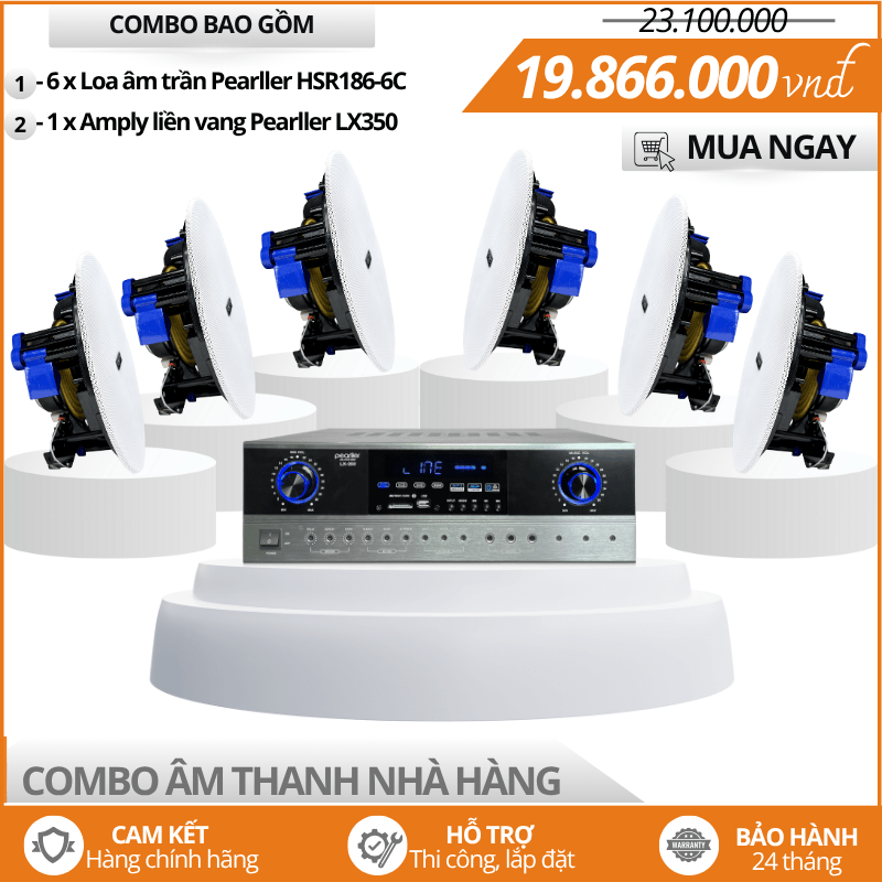 Dàn Âm Thanh Nghe Nhạc Nền Nhà Hàng HSR186-6C