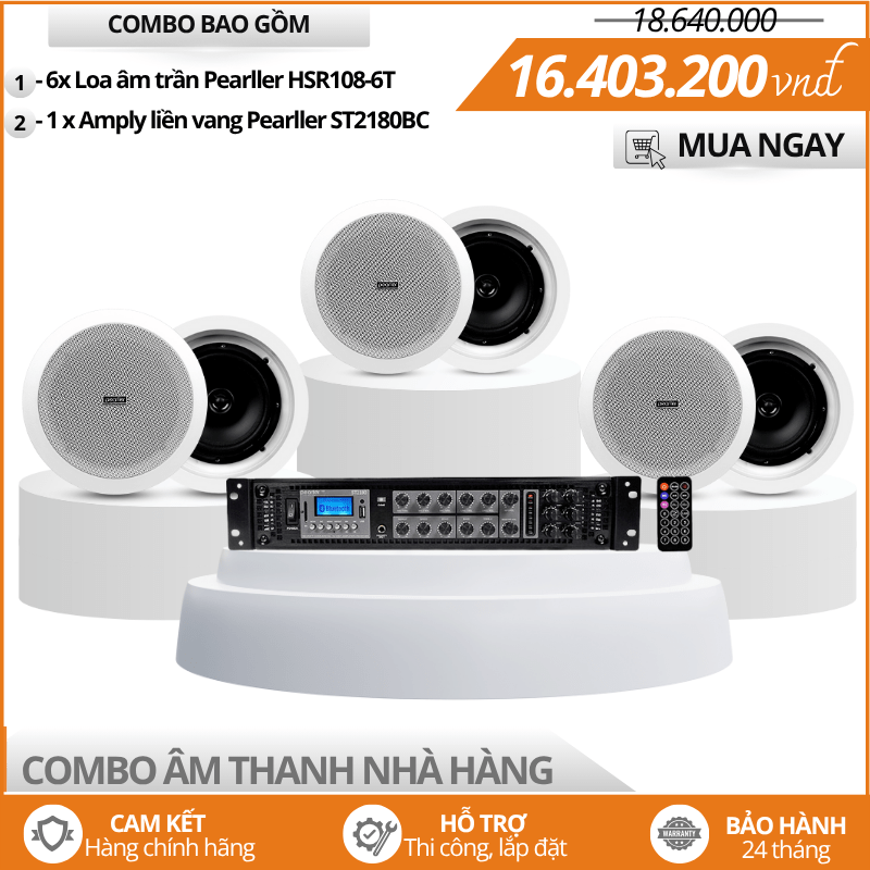 Bộ 6 Loa Âm Trần Cho Nhà Hàng HSR108-6T
