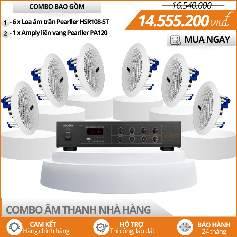 Trọn Gói Loa Nhà Hàng Nghe Nhạc Nhẹ HSR108-5T