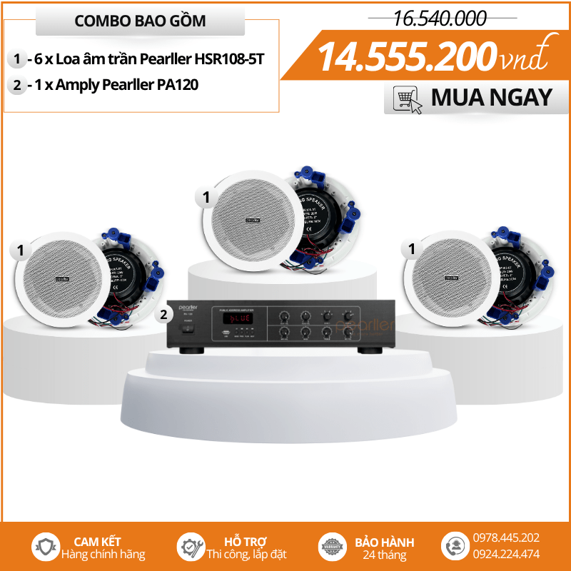 dan loa am tran nghe nhac pearller hsr108 5t