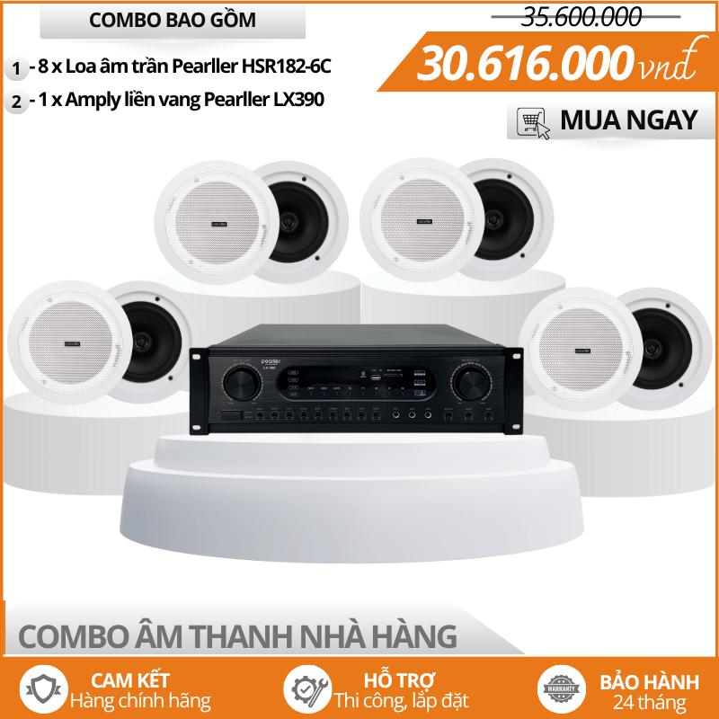 Trọn Bộ Loa Âm Trần Nhà Hàng Pearller HSR182-6C